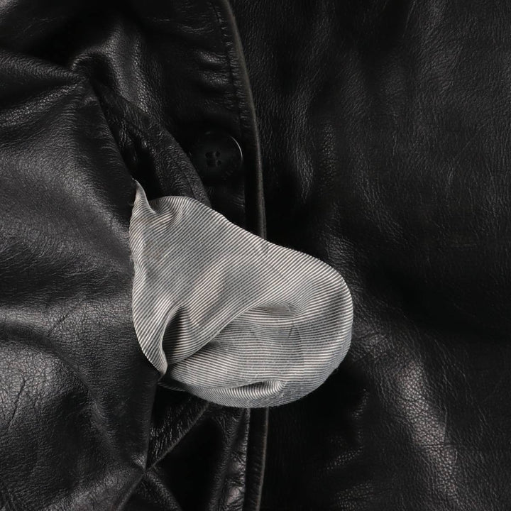 Redskins Padded Leather Car Coat, Men's Size Medium genuine leather black type Vintage Second Hand