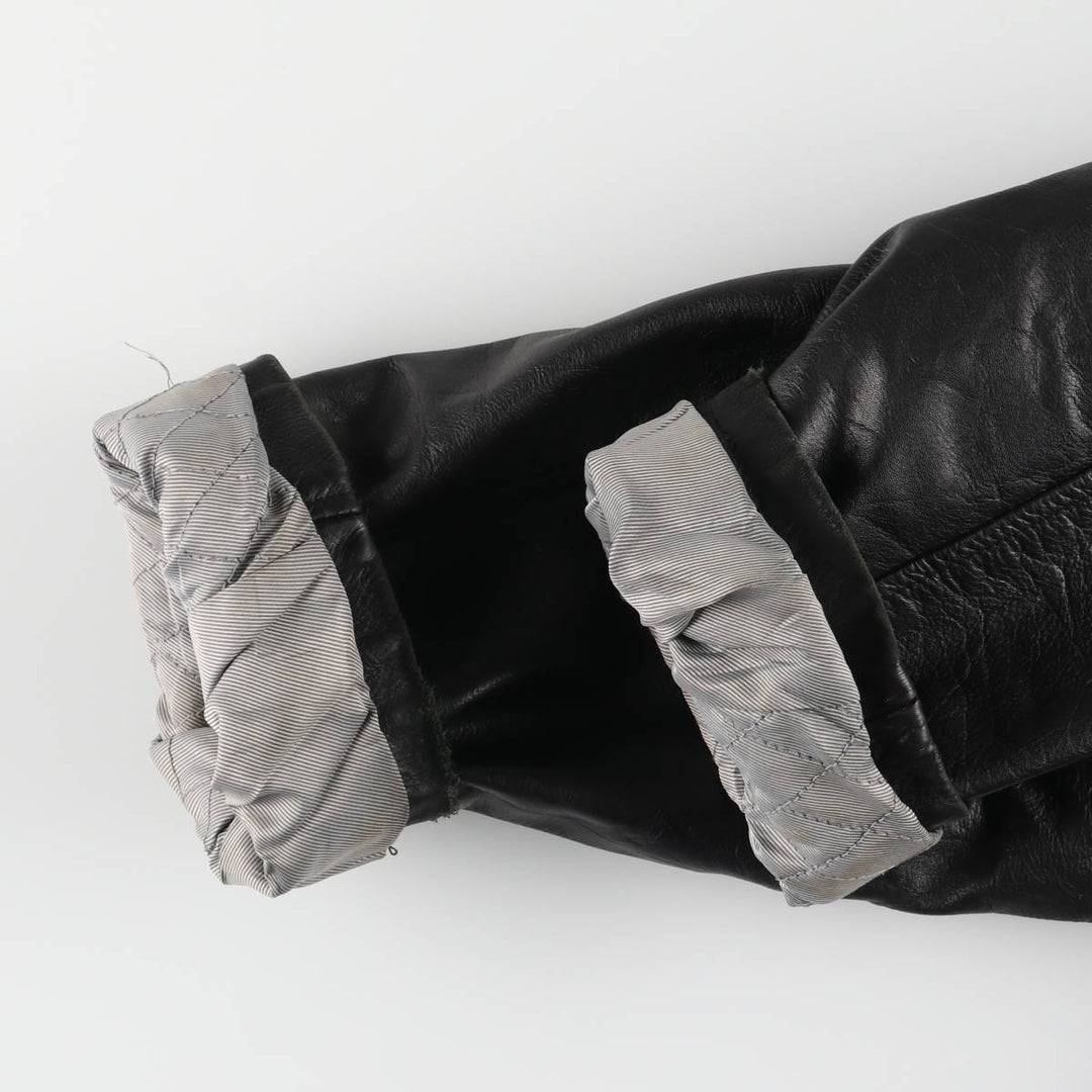 Redskins Padded Leather Car Coat, Men's Size Medium genuine leather black type Vintage Second Hand