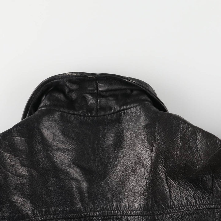 Redskins Padded Leather Car Coat, Men's Size Medium genuine leather black type Vintage Second Hand