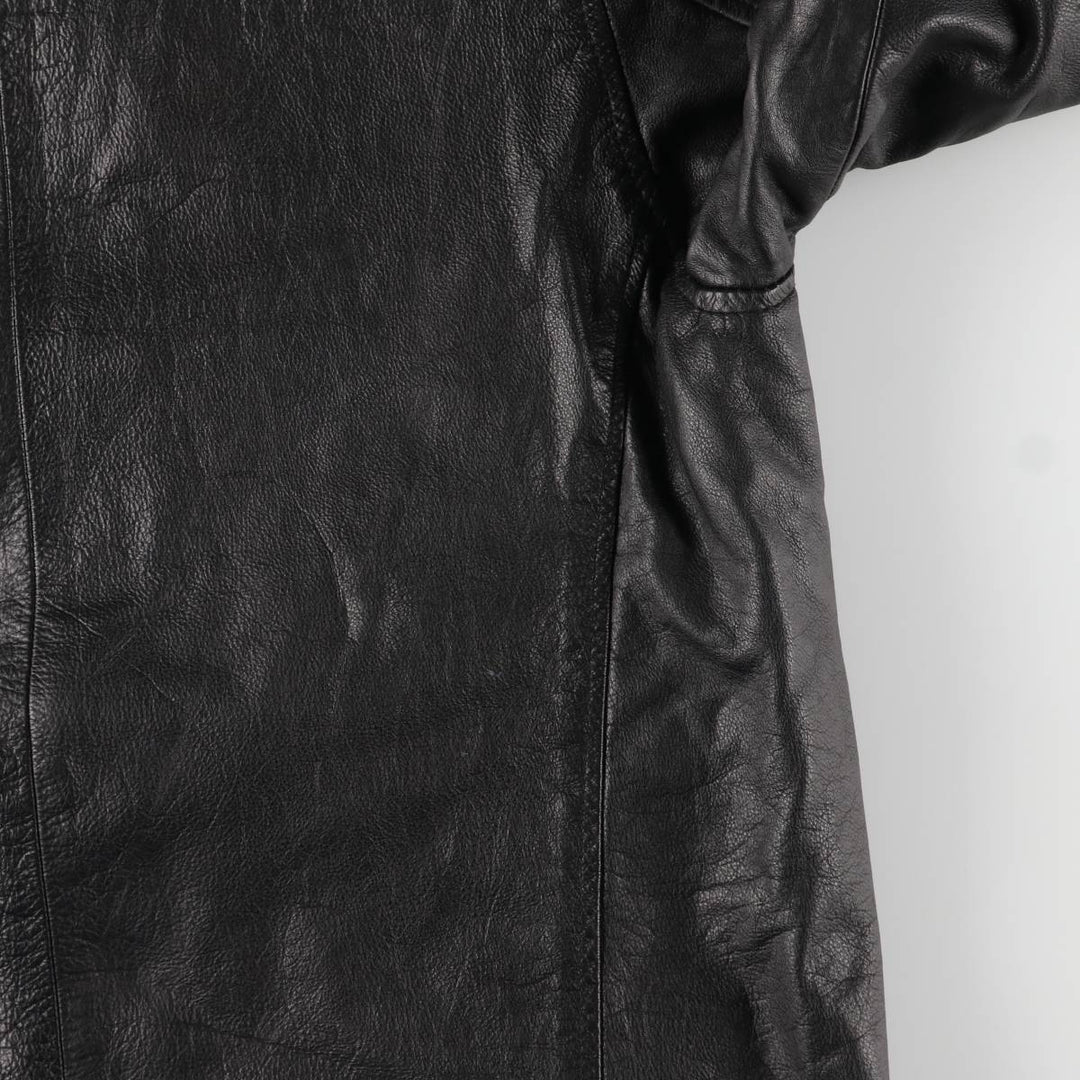 Redskins Padded Leather Car Coat, Men's Size Medium genuine leather black type Vintage Second Hand