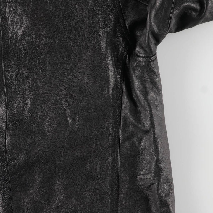 Redskins Padded Leather Car Coat, Men's Size Medium genuine leather black type Vintage Second Hand