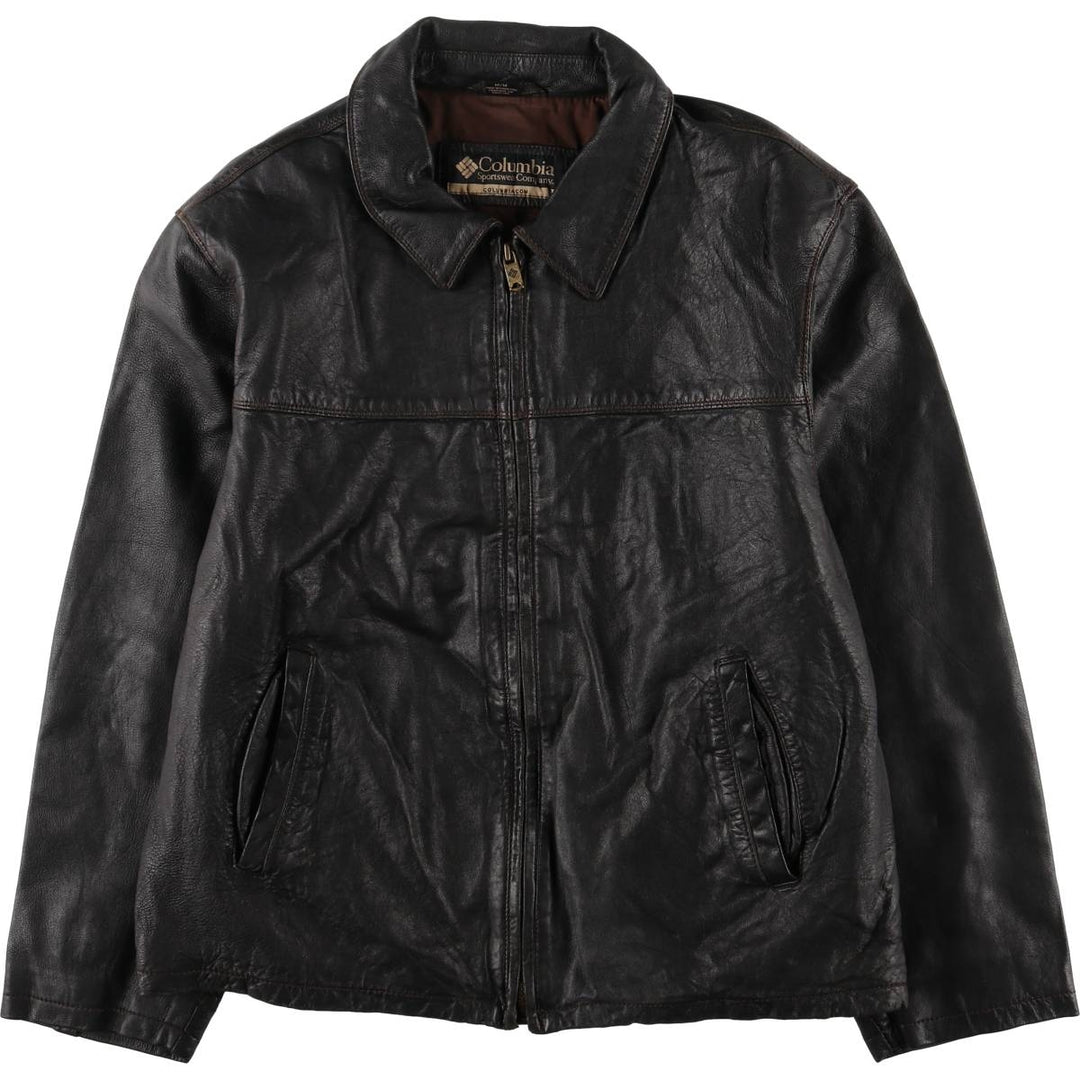Columbia Swing Top Leather Blouson, Men's Size M genuine leather black type Vintage Second Hand