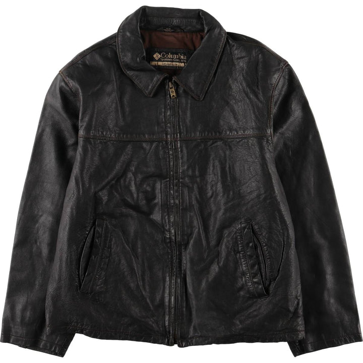 Columbia Swing Top Leather Blouson, Men's Size M genuine leather black type Vintage Second Hand