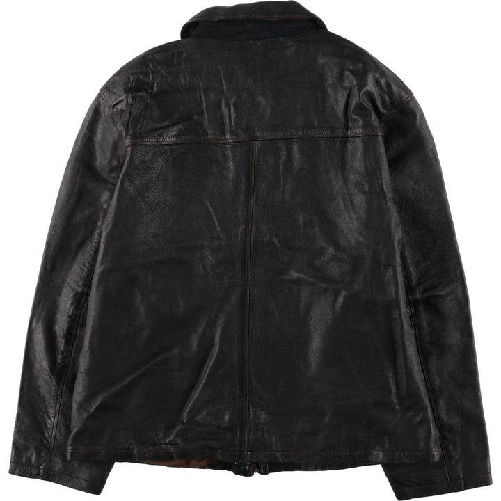 Columbia Swing Top Leather Blouson, Men's Size M genuine leather black type Vintage Second Hand