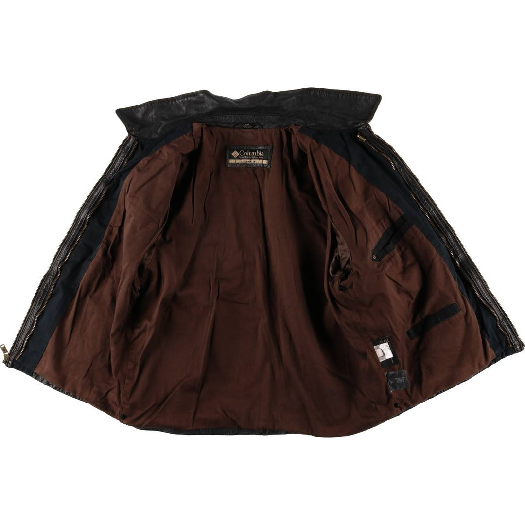 Columbia Swing Top Leather Blouson, Men's Size M genuine leather black type Vintage Second Hand