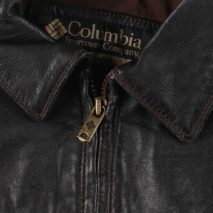 Columbia Swing Top Leather Blouson, Men's Size M genuine leather black type Vintage Second Hand