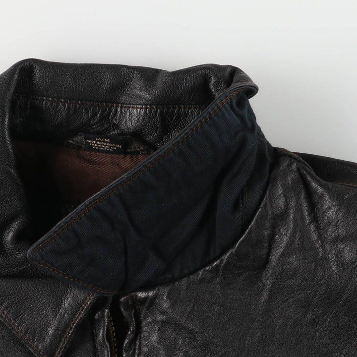 Columbia Swing Top Leather Blouson, Men's Size M genuine leather black type Vintage Second Hand