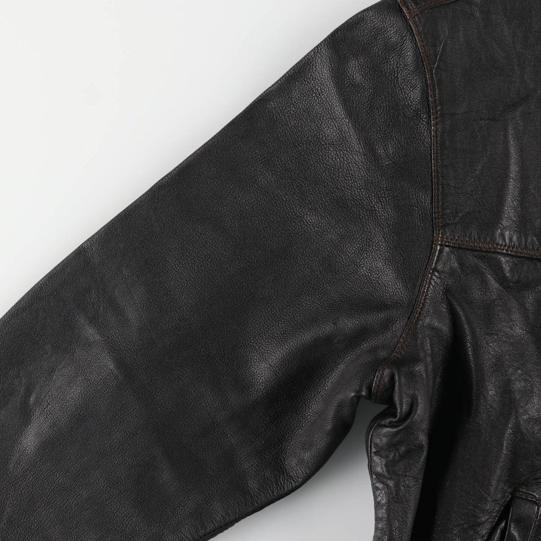 Columbia Swing Top Leather Blouson, Men's Size M genuine leather black type Vintage Second Hand