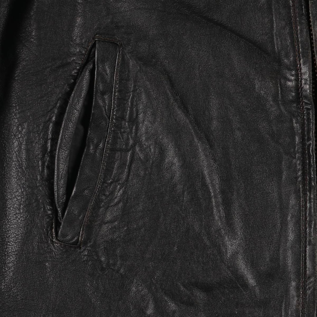 Columbia Swing Top Leather Blouson, Men's Size M genuine leather black type Vintage Second Hand