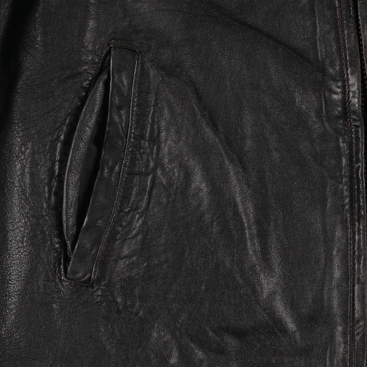 Columbia Swing Top Leather Blouson, Men's Size M genuine leather black type Vintage Second Hand