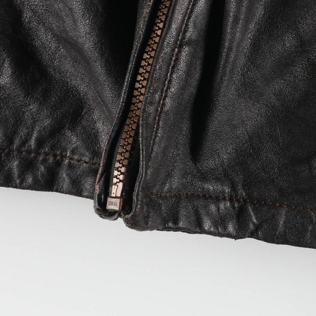 Columbia Swing Top Leather Blouson, Men's Size M genuine leather black type Vintage Second Hand