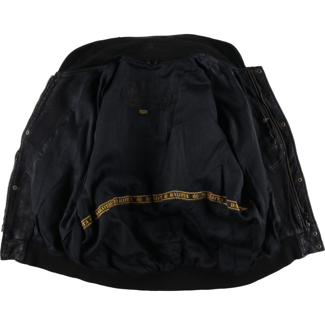 Special Price: Vintage DAKOTA Leather Blouson, Men's Size L unclear black type Vintage Second Hand