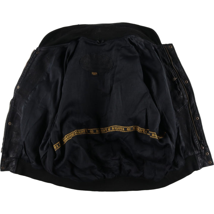 Special Price: Vintage DAKOTA Leather Blouson, Men's Size L unclear black type Vintage Second Hand