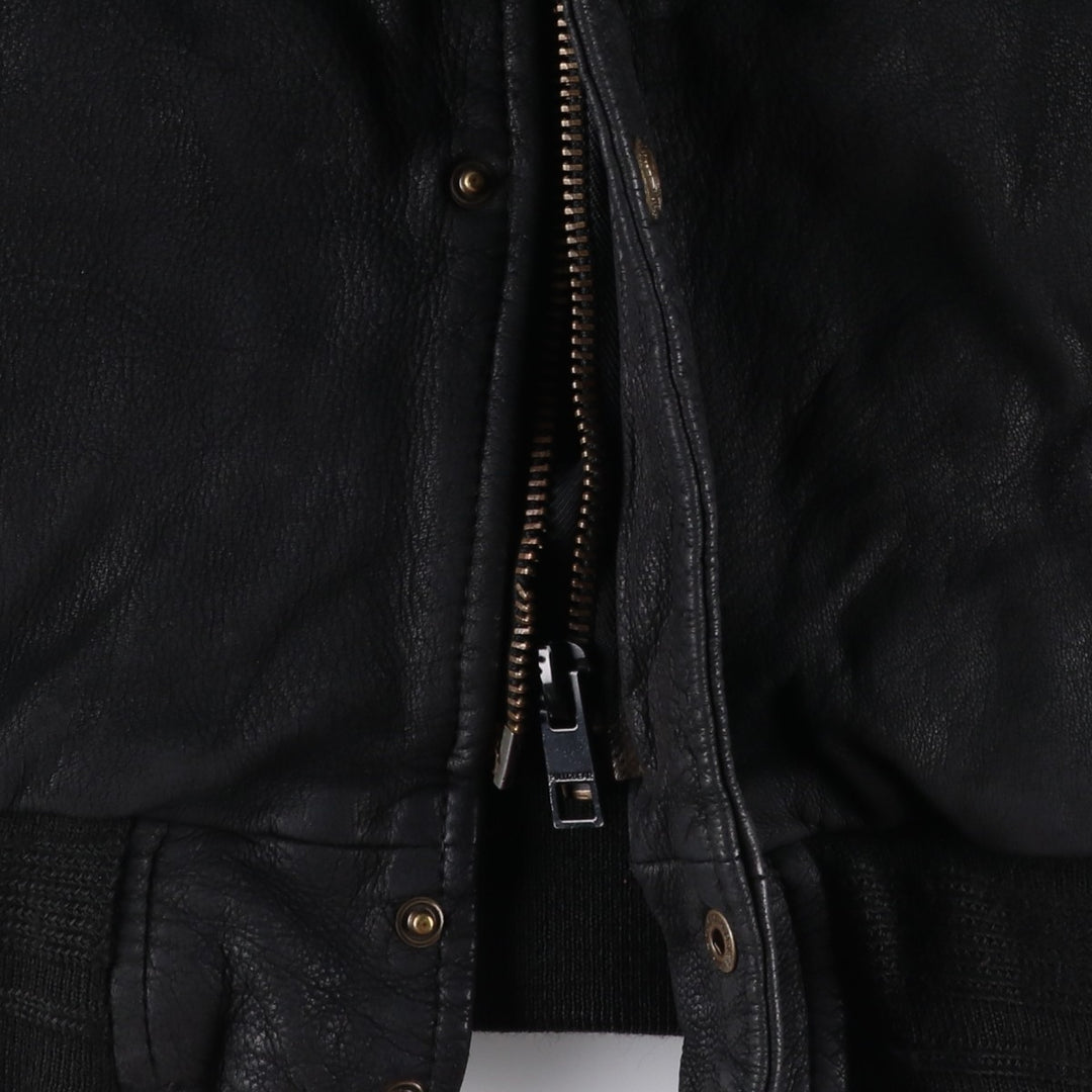 Special Price: Vintage DAKOTA Leather Blouson, Men's Size L unclear black type Vintage Second Hand