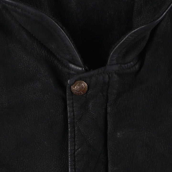 Special Price: Vintage DAKOTA Leather Blouson, Men's Size L unclear black type Vintage Second Hand