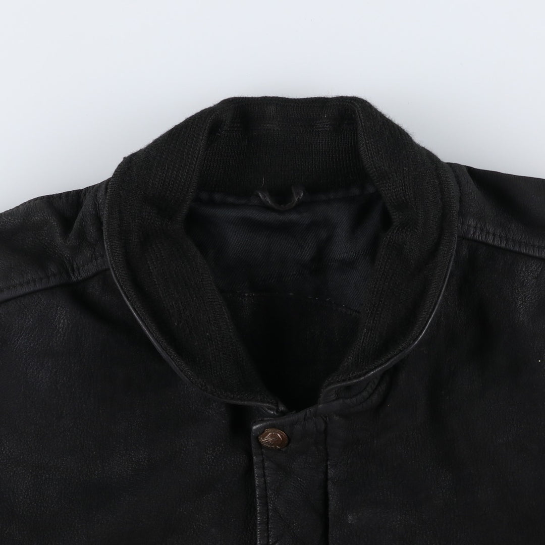 Special Price: Vintage DAKOTA Leather Blouson, Men's Size L unclear black type Vintage Second Hand