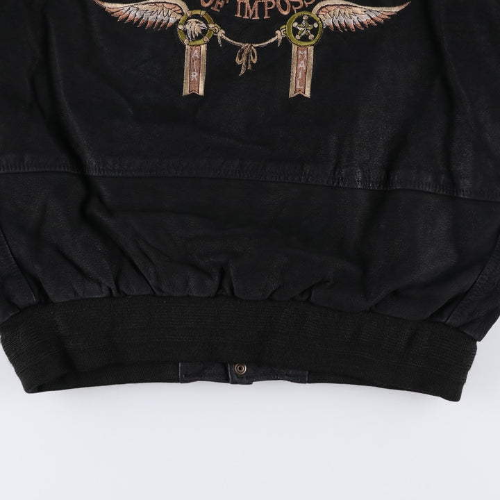 Special Price: Vintage DAKOTA Leather Blouson, Men's Size L unclear black type Vintage Second Hand