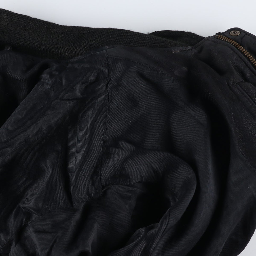 Special Price: Vintage DAKOTA Leather Blouson, Men's Size L unclear black type Vintage Second Hand