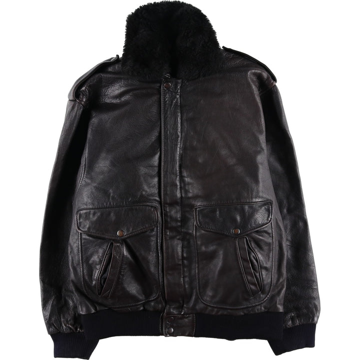 G-1 Type Leather Flight Jacket, Men's XL unclear black type Vintage Second Hand