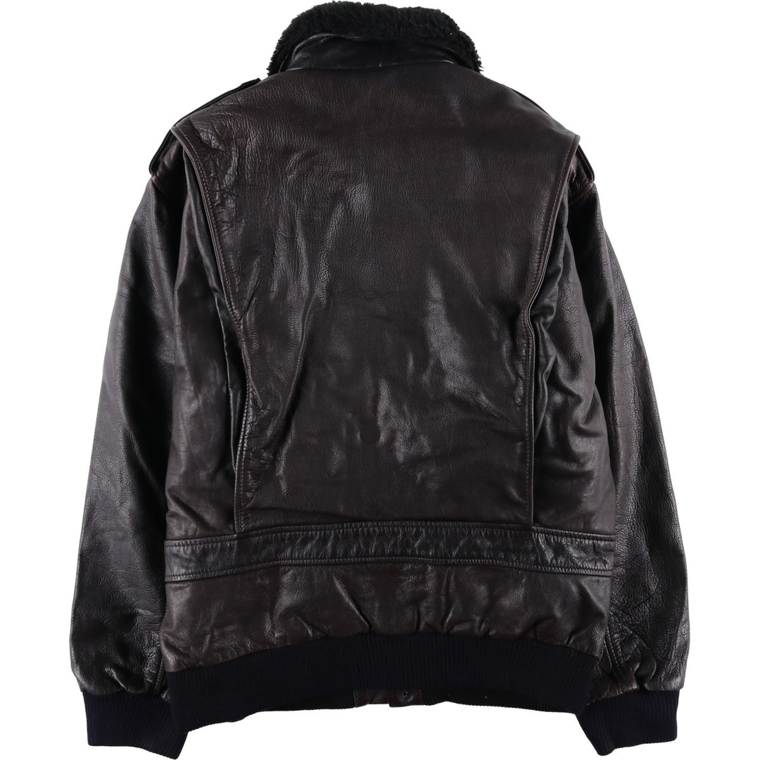 G-1 Type Leather Flight Jacket, Men's XL unclear black type Vintage Second Hand