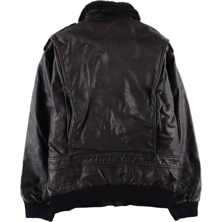 G-1 Type Leather Flight Jacket, Men's XL unclear black type Vintage Second Hand