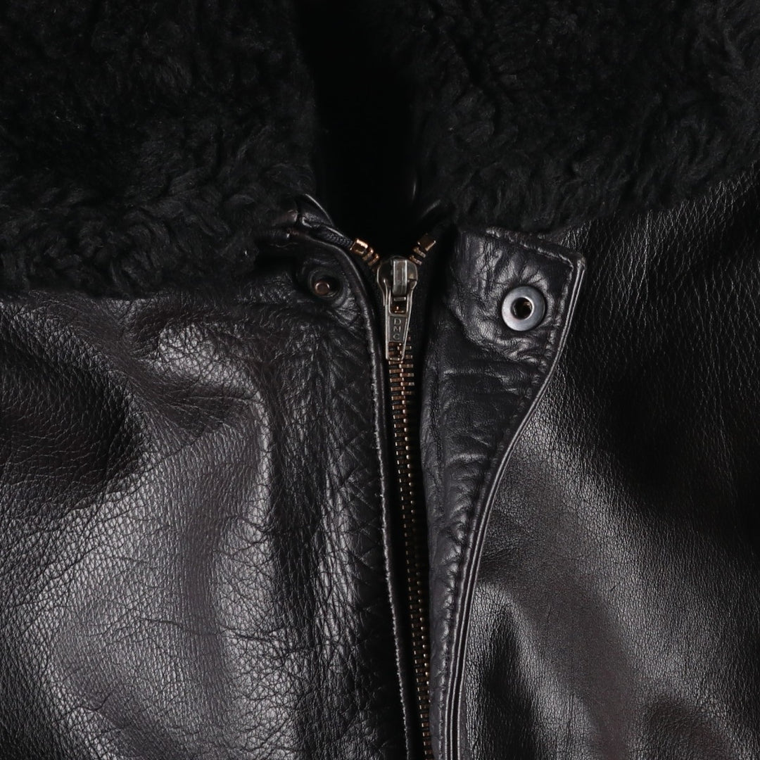 G-1 Type Leather Flight Jacket, Men's XL unclear black type Vintage Second Hand