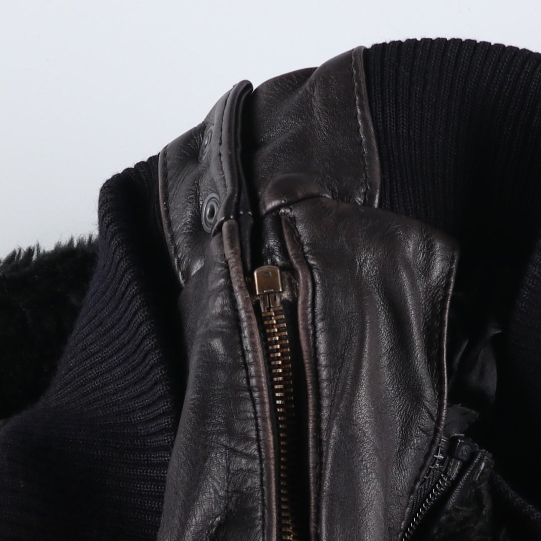 G-1 Type Leather Flight Jacket, Men's XL unclear black type Vintage Second Hand