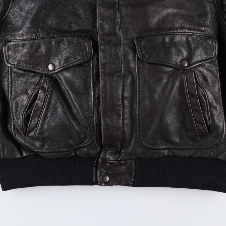 G-1 Type Leather Flight Jacket, Men's XL unclear black type Vintage Second Hand