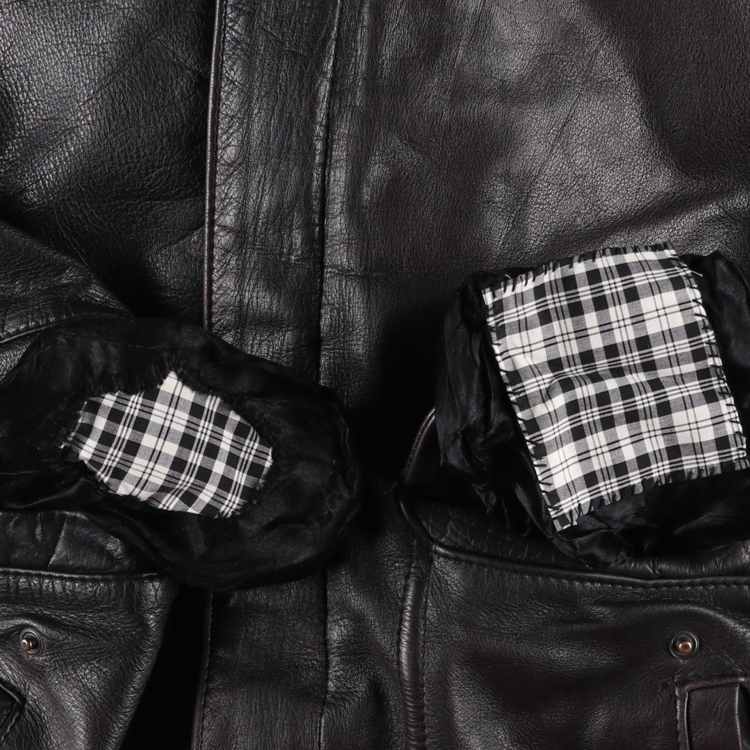 G-1 Type Leather Flight Jacket, Men's XL unclear black type Vintage Second Hand
