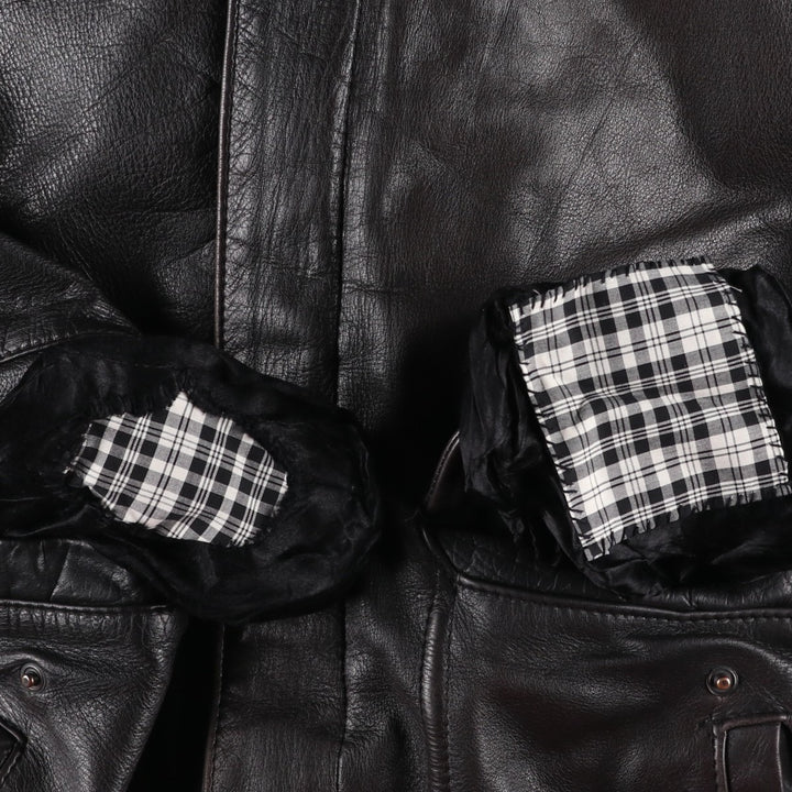 G-1 Type Leather Flight Jacket, Men's XL unclear black type Vintage Second Hand