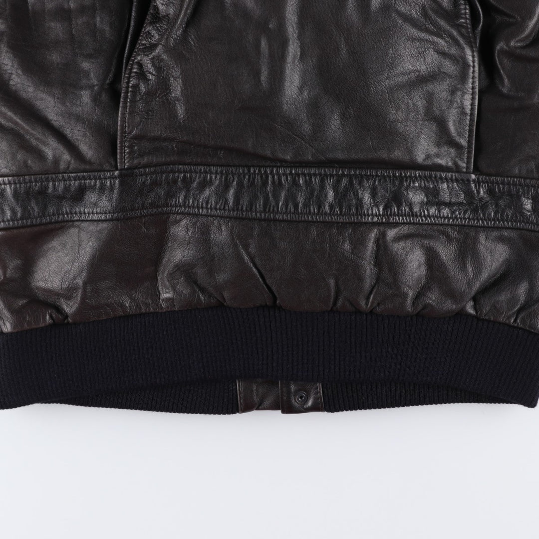 G-1 Type Leather Flight Jacket, Men's XL unclear black type Vintage Second Hand