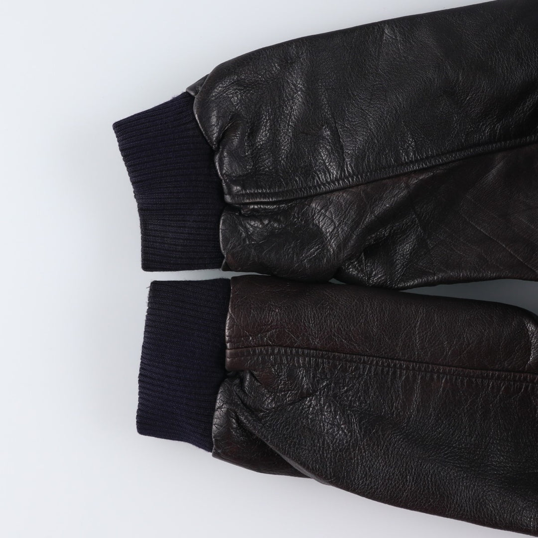 G-1 Type Leather Flight Jacket, Men's XL unclear black type Vintage Second Hand