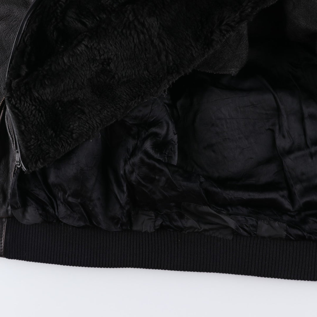 G-1 Type Leather Flight Jacket, Men's XL unclear black type Vintage Second Hand