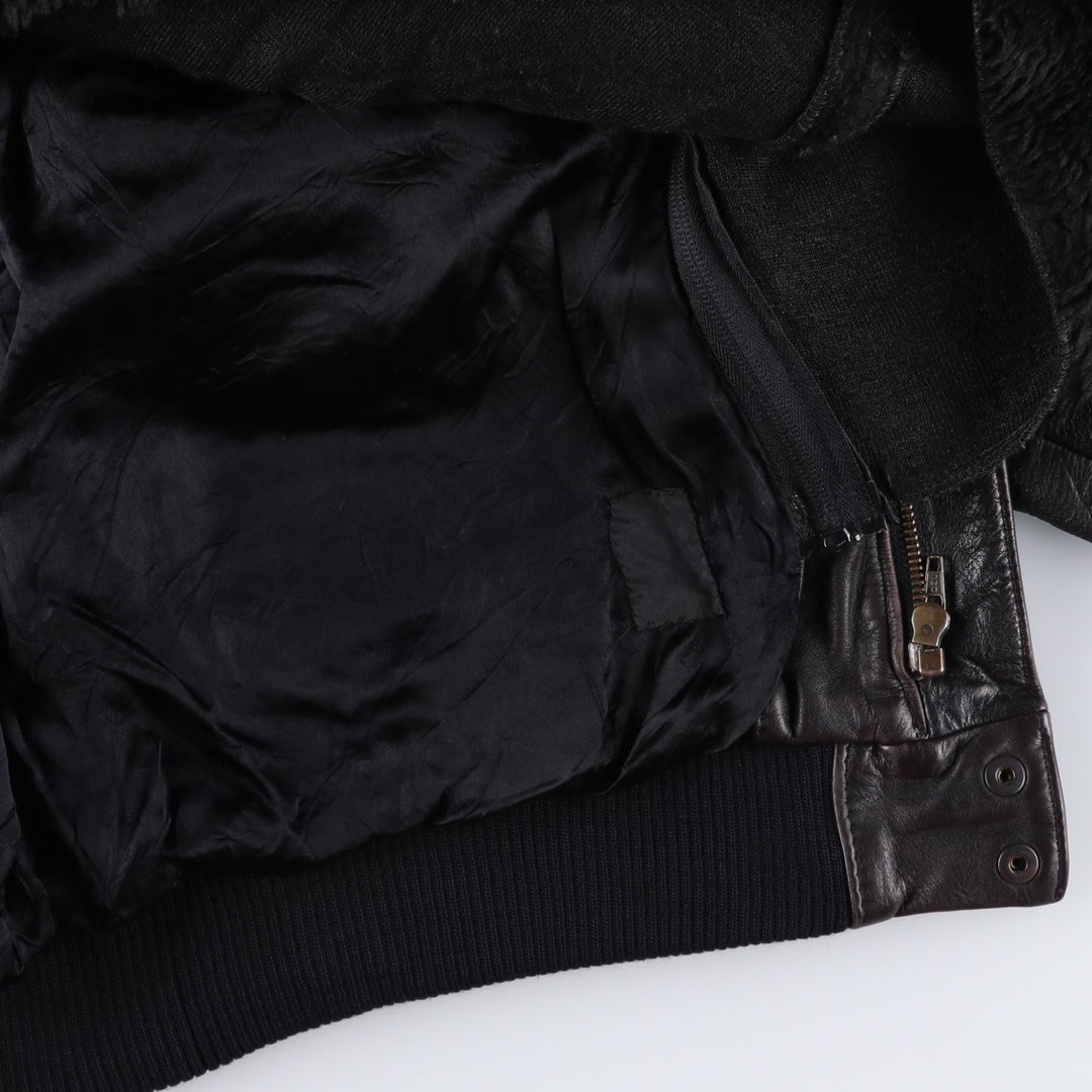 G-1 Type Leather Flight Jacket, Men's XL unclear black type Vintage Second Hand