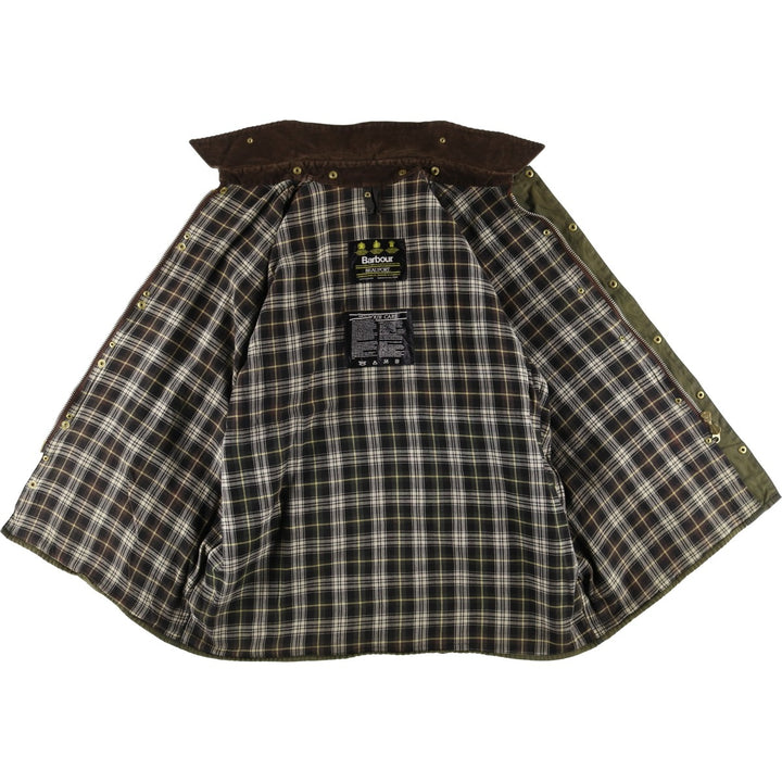 80s-90'S Barbour Beaufort 3 Warrant Oiled Hunting Jacket, Made in England, Men's Size XL unclear Khaki type Vintage Second Hand