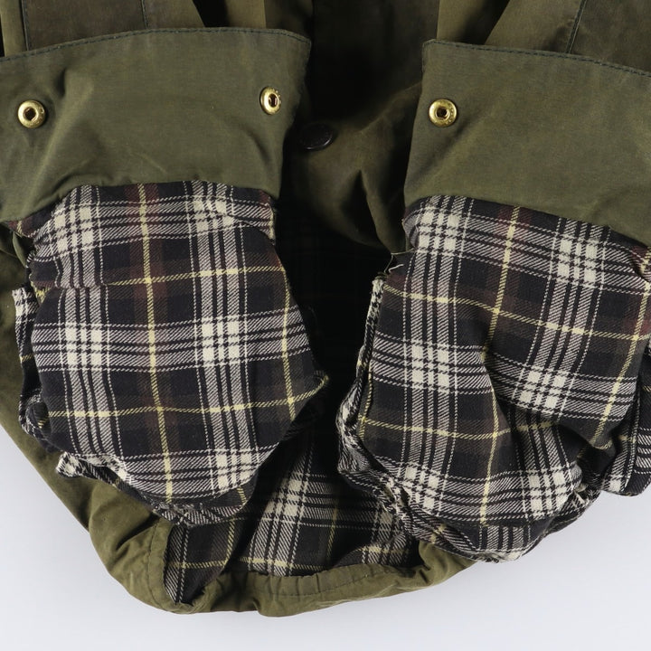 80s-90'S Barbour Beaufort 3 Warrant Oiled Hunting Jacket, Made in England, Men's Size XL unclear Khaki type Vintage Second Hand