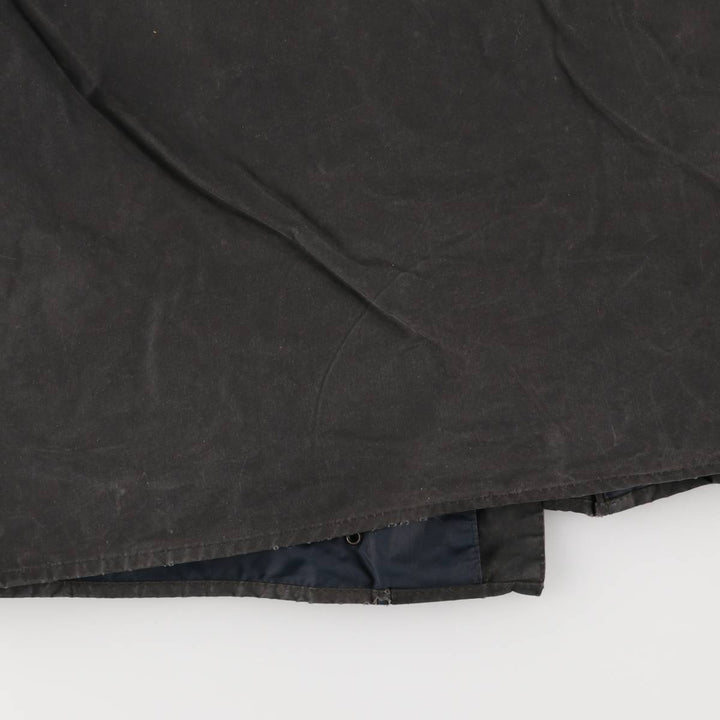 90'S Barbour BORDER Old 3 Warrant Waxed Cotton Oiled Jacket Made in England C44 Men's L size cotton Charcoal Vintage Second Hand