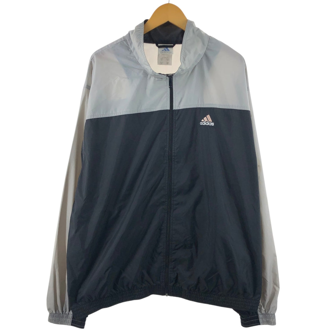 00'S Adidas nylon jacket, men's XXL size Nylon black type Vintage Second Hand