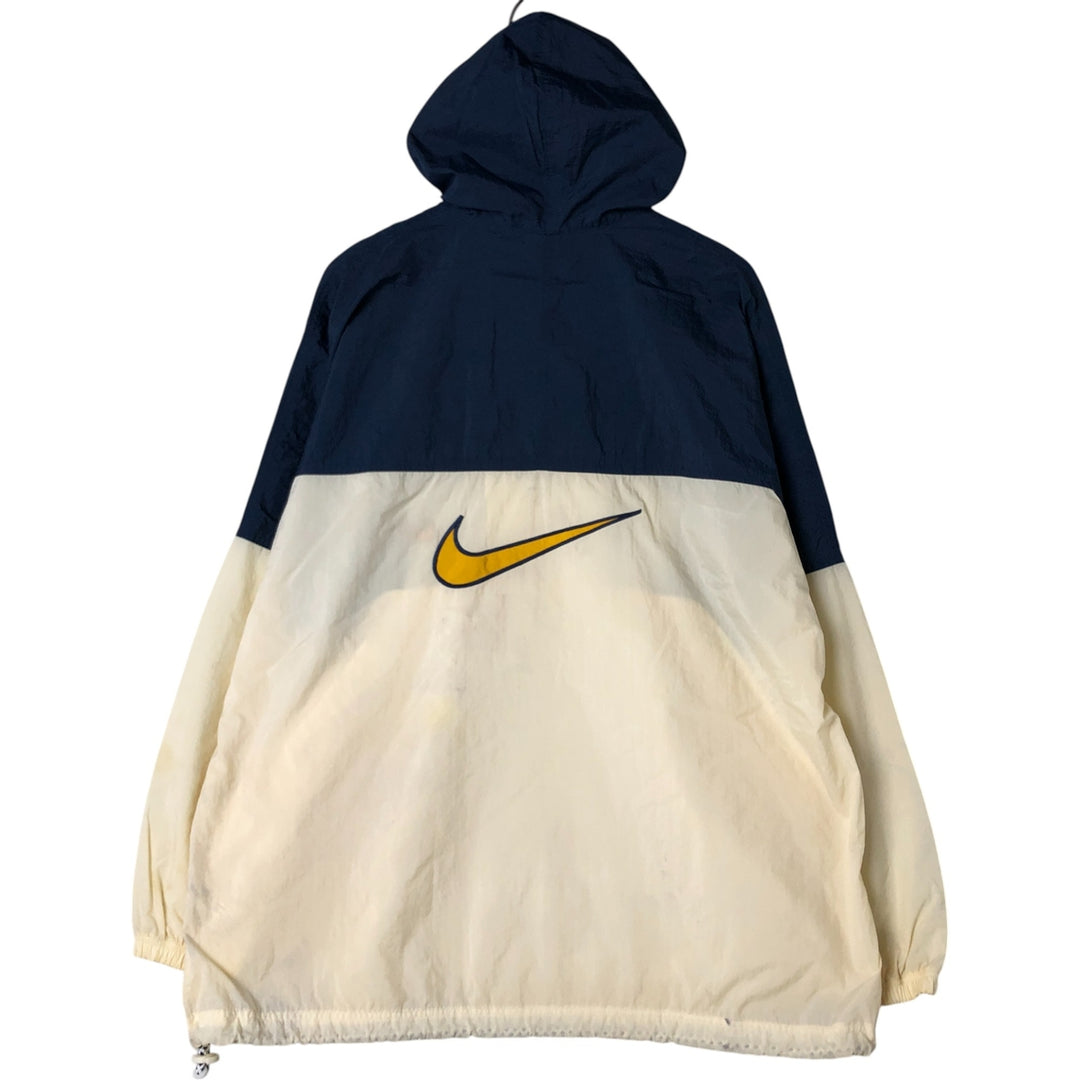 90'S Nike Back Logo Anorak Parka Men's XL Size Vintage Nylon navy blue type Vintage Second Hand