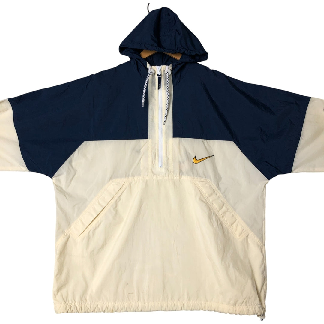 90'S Nike Back Logo Anorak Parka Men's XL Size Vintage Nylon navy blue type Vintage Second Hand