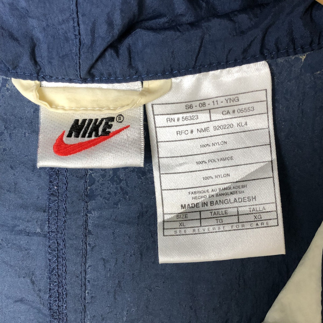 90'S Nike Back Logo Anorak Parka Men's XL Size Vintage Nylon navy blue type Vintage Second Hand