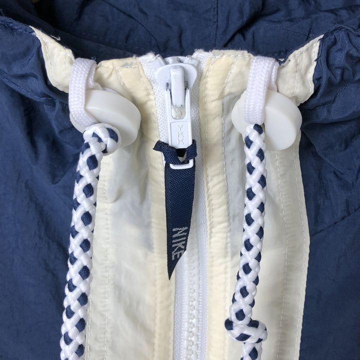 90'S Nike Back Logo Anorak Parka Men's XL Size Vintage Nylon navy blue type Vintage Second Hand