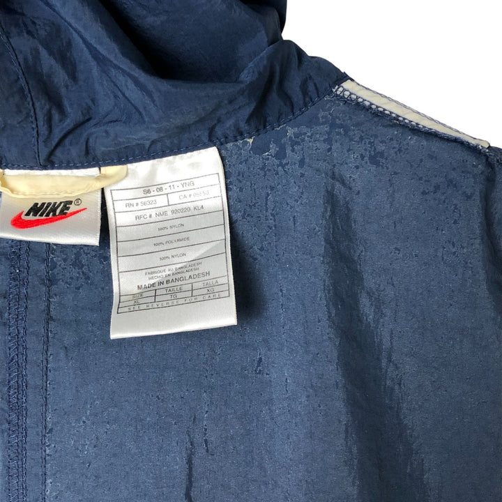 90'S Nike Back Logo Anorak Parka Men's XL Size Vintage Nylon navy blue type Vintage Second Hand