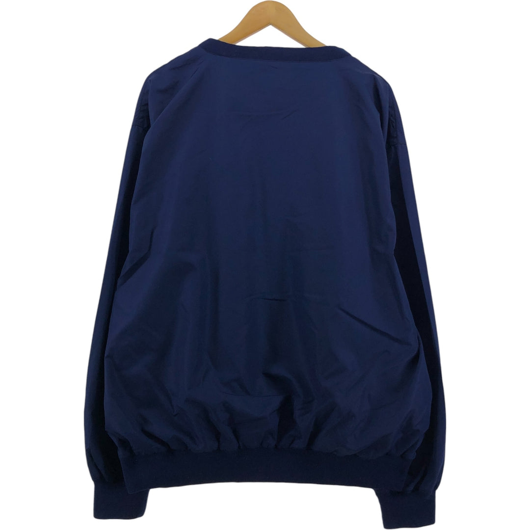 90'S Ralph Lauren POLO GOLF Warm-up pullover for men, size XL polyester navy blue type Vintage Second Hand