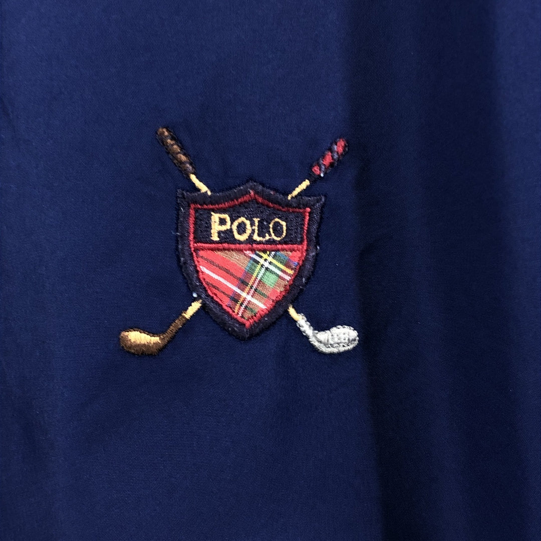 90'S Ralph Lauren POLO GOLF Warm-up pullover for men, size XL polyester navy blue type Vintage Second Hand