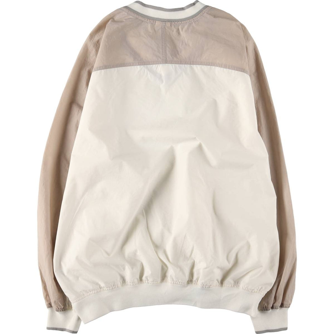 90'S Nike V-neck warm-up pullover, men's size L Nylon Beige type Vintage Second Hand