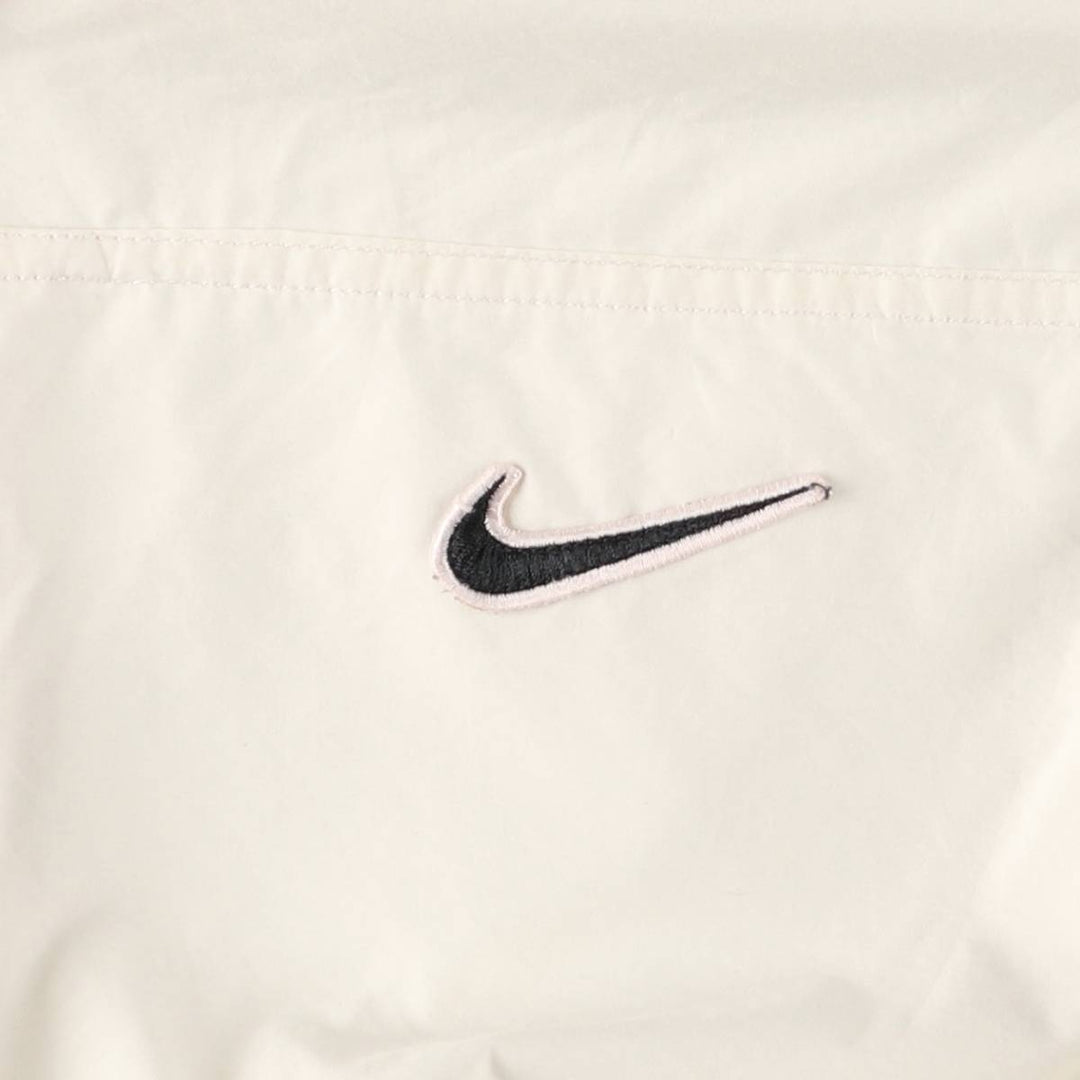 90'S Nike V-neck warm-up pullover, men's size L Nylon Beige type Vintage Second Hand