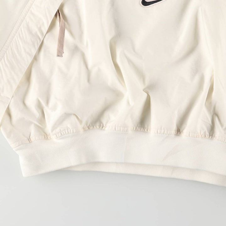 90'S Nike V-neck warm-up pullover, men's size L Nylon Beige type Vintage Second Hand