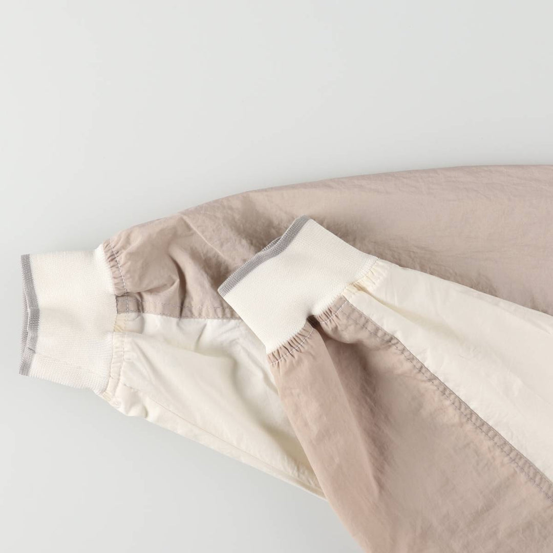 90'S Nike V-neck warm-up pullover, men's size L Nylon Beige type Vintage Second Hand