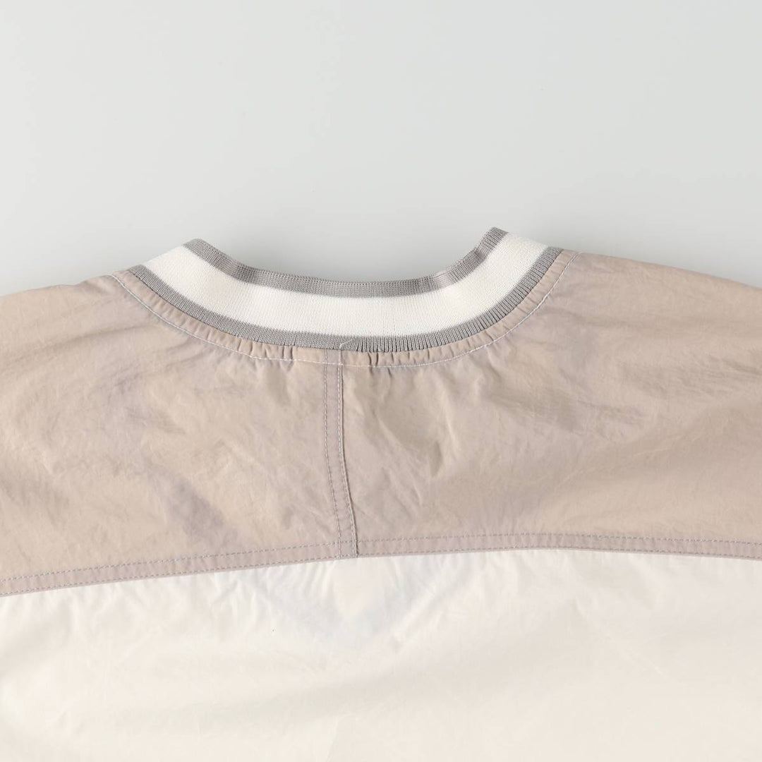 90'S Nike V-neck warm-up pullover, men's size L Nylon Beige type Vintage Second Hand